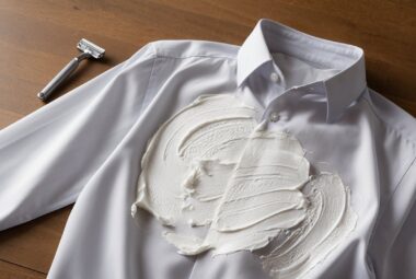 does shaving cream stain clothes?