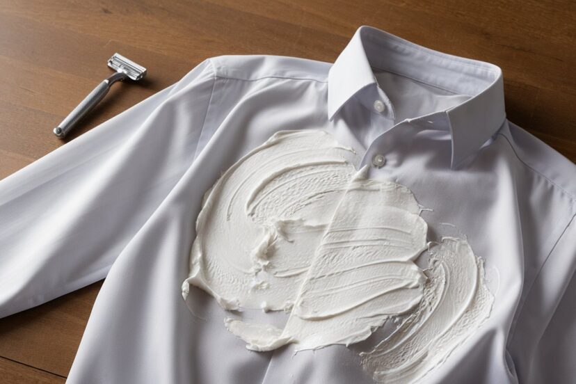 does shaving cream stain clothes?
